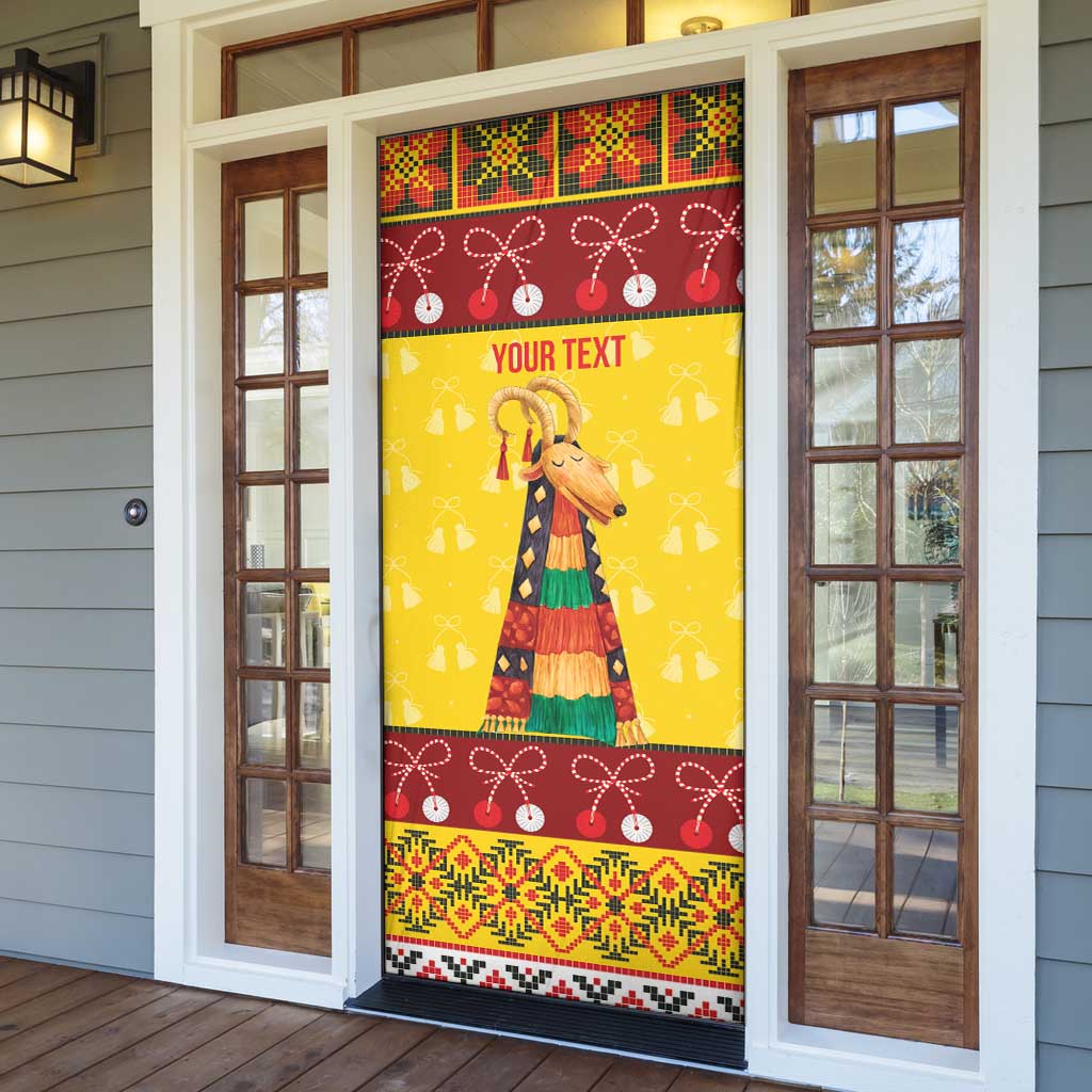 Personalized Moldova Christmas Door Cover Capra Goat Folk Costume - Wonder Print Shop