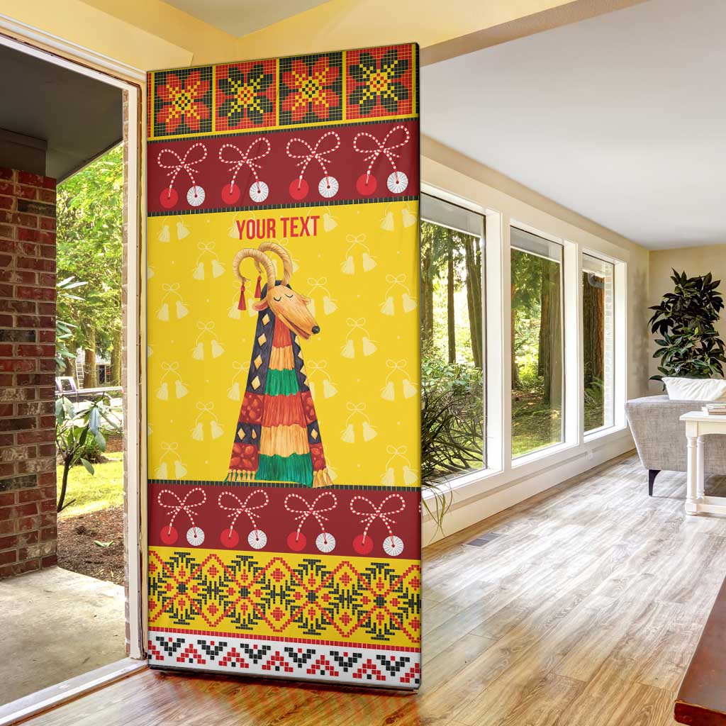 Personalized Moldova Christmas Door Cover Capra Goat Folk Costume - Wonder Print Shop
