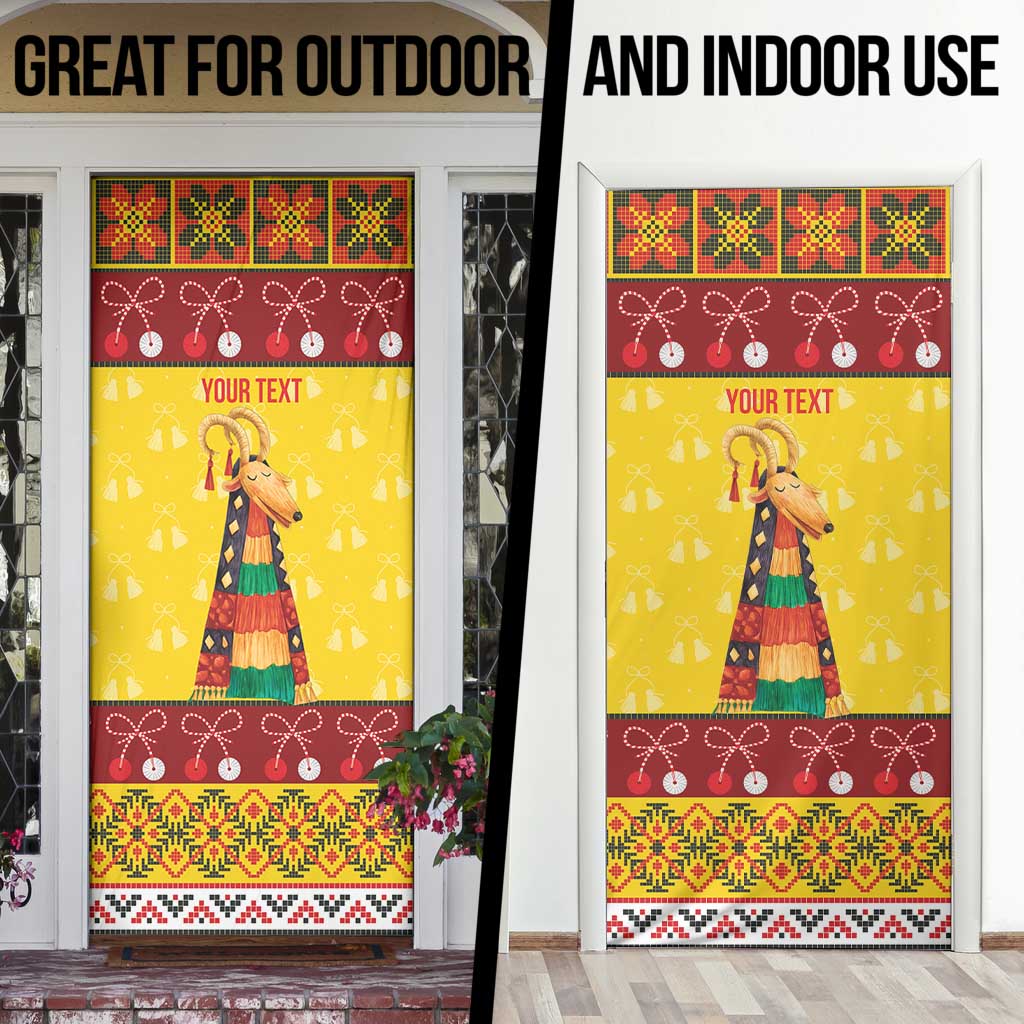 Personalized Moldova Christmas Door Cover Capra Goat Folk Costume - Wonder Print Shop