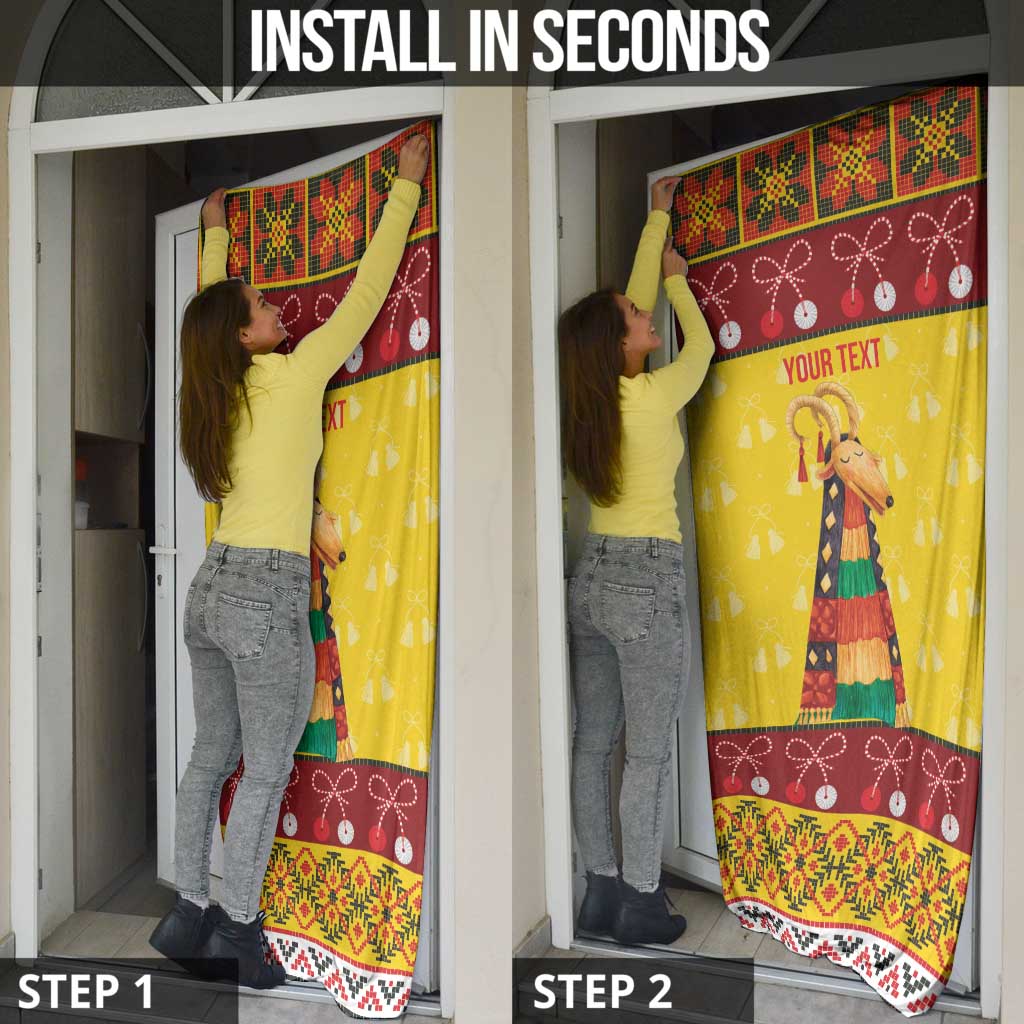 Personalized Moldova Christmas Door Cover Capra Goat Folk Costume - Wonder Print Shop