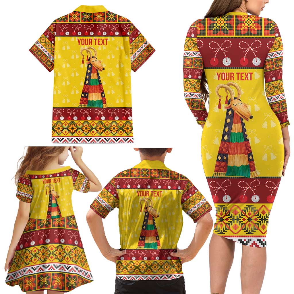 Personalized Moldova Christmas Family Matching Long Sleeve Bodycon Dress and Hawaiian Shirt Capra Goat Folk Costume - Wonder Print Shop