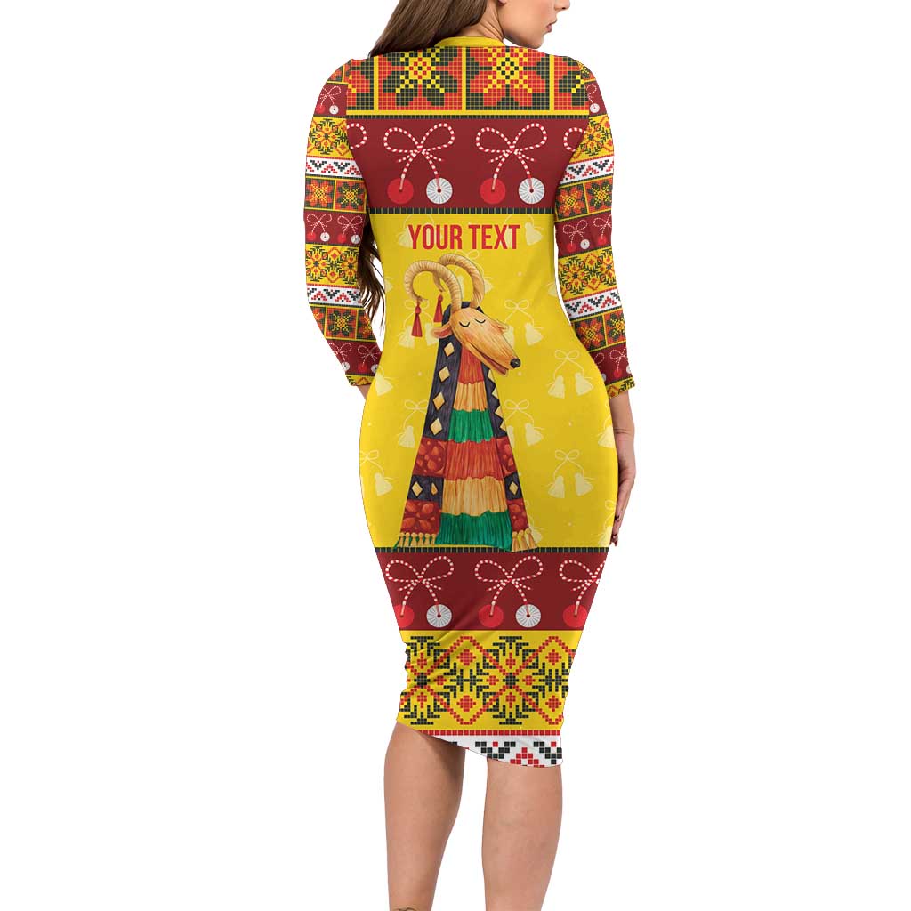 Personalized Moldova Christmas Family Matching Long Sleeve Bodycon Dress and Hawaiian Shirt Capra Goat Folk Costume - Wonder Print Shop