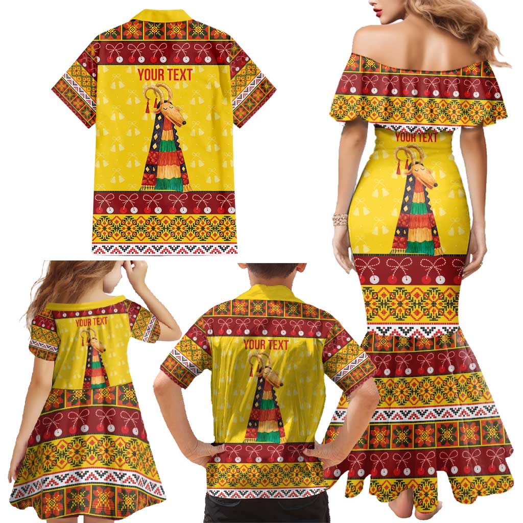Personalized Moldova Christmas Family Matching Mermaid Dress and Hawaiian Shirt Capra Goat Folk Costume - Wonder Print Shop