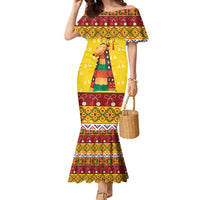 Personalized Moldova Christmas Family Matching Mermaid Dress and Hawaiian Shirt Capra Goat Folk Costume - Wonder Print Shop