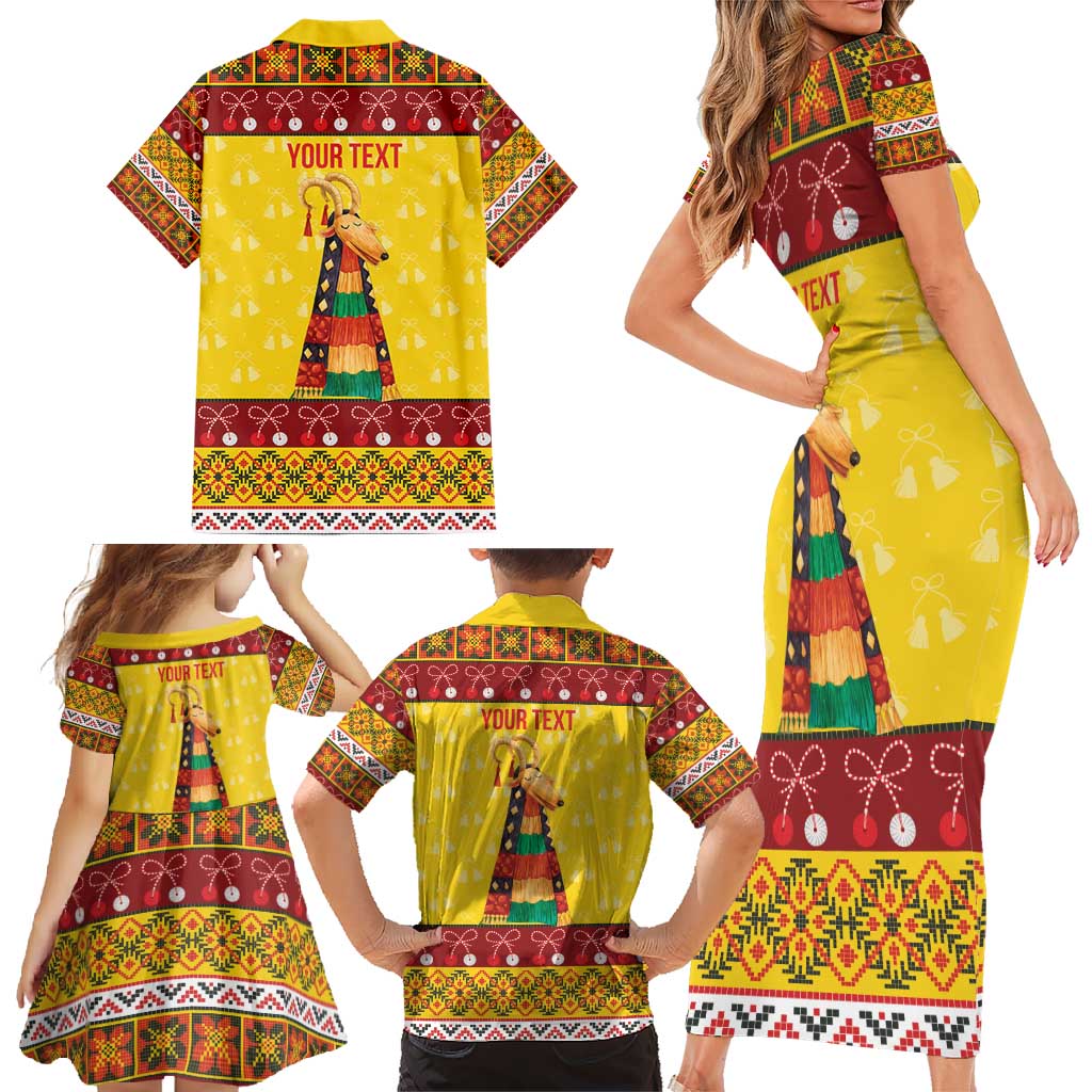 Personalized Moldova Christmas Family Matching Short Sleeve Bodycon Dress and Hawaiian Shirt Capra Goat Folk Costume - Wonder Print Shop