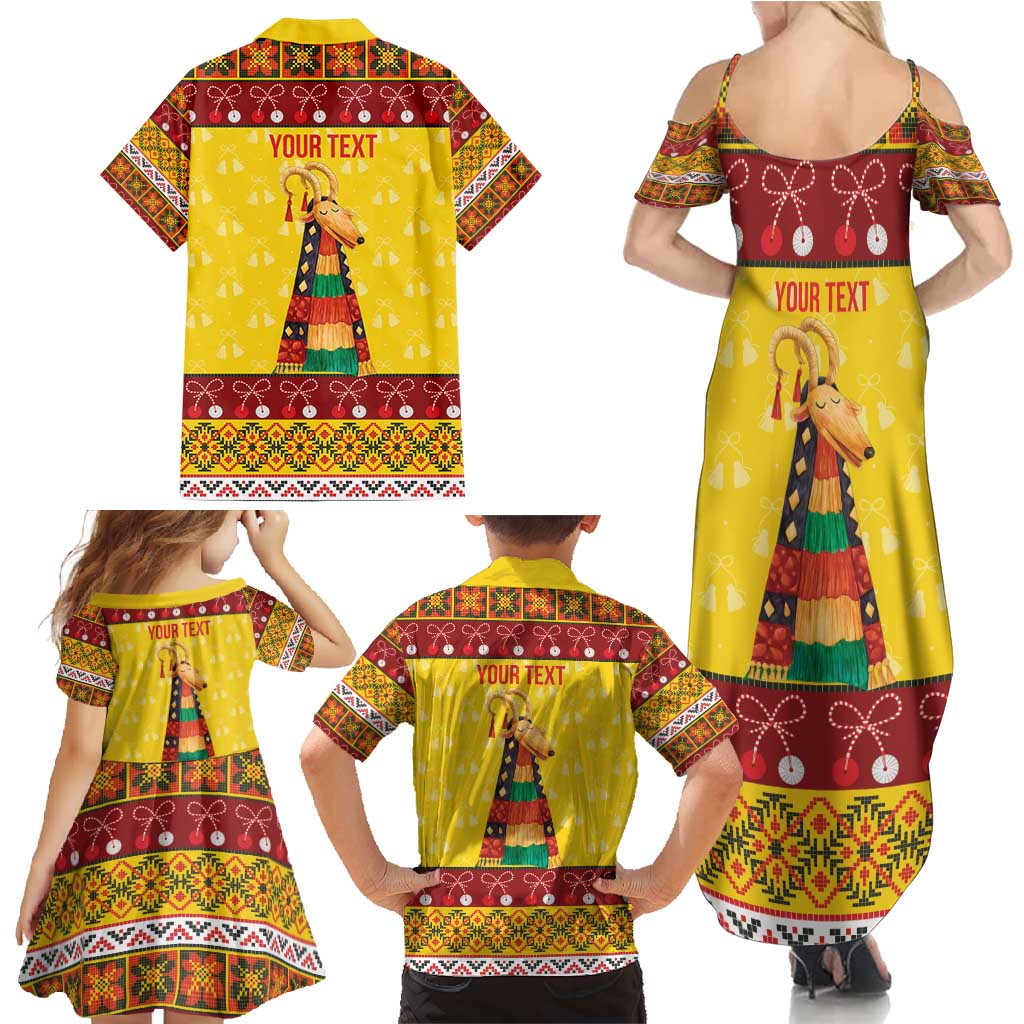 Personalized Moldova Christmas Family Matching Summer Maxi Dress and Hawaiian Shirt Capra Goat Folk Costume - Wonder Print Shop