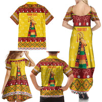 Personalized Moldova Christmas Family Matching Summer Maxi Dress and Hawaiian Shirt Capra Goat Folk Costume - Wonder Print Shop