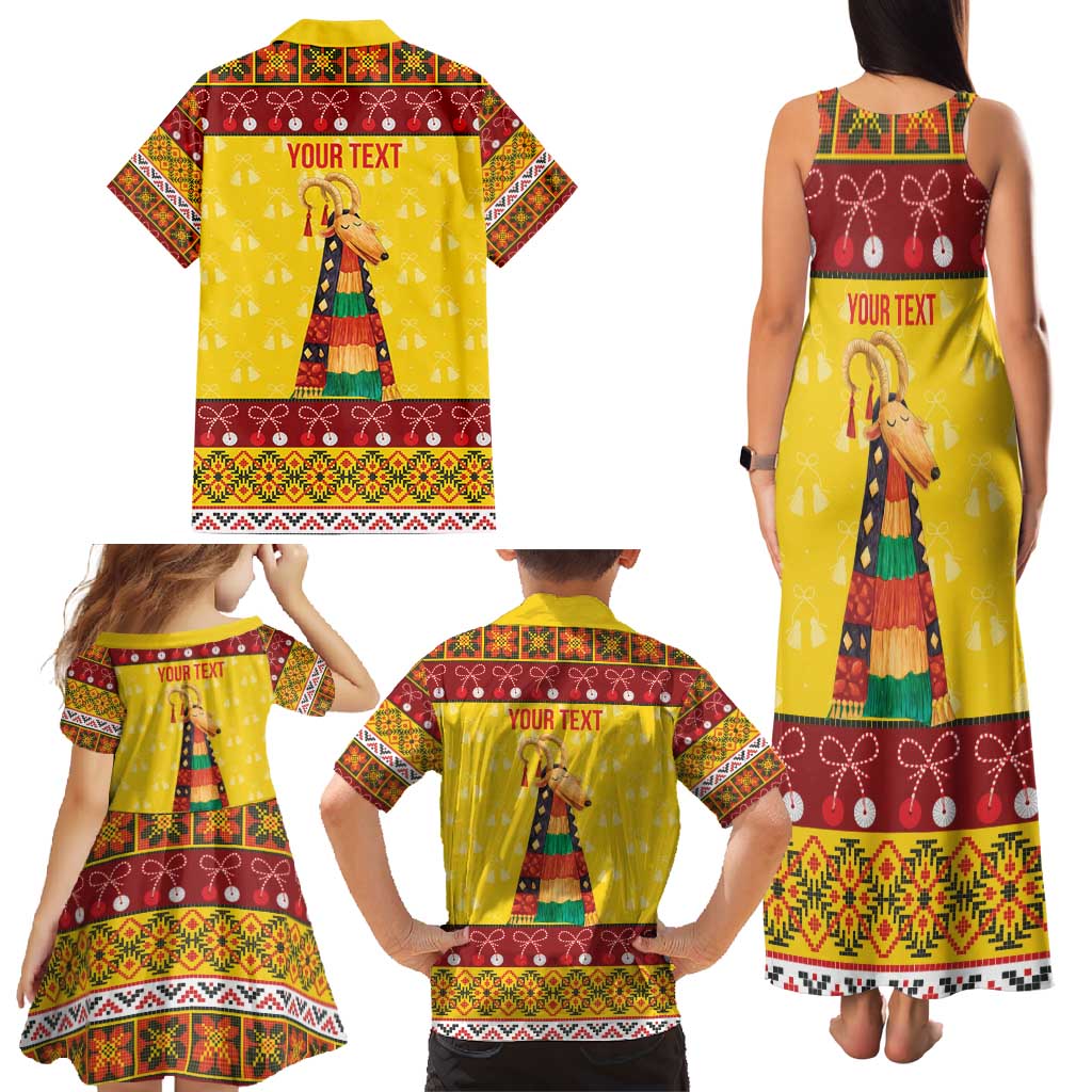 Personalized Moldova Christmas Family Matching Tank Maxi Dress and Hawaiian Shirt Capra Goat Folk Costume - Wonder Print Shop