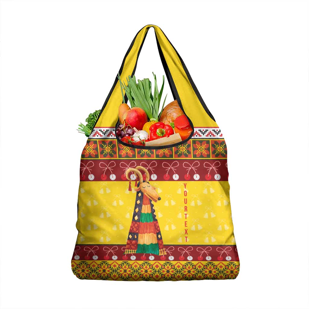 Personalized Moldova Christmas Grocery Bag Capra Goat Folk Costume - Wonder Print Shop