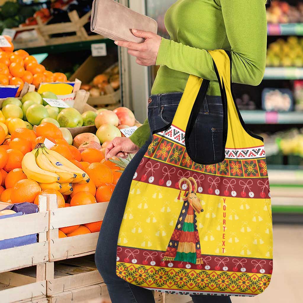 Personalized Moldova Christmas Grocery Bag Capra Goat Folk Costume - Wonder Print Shop