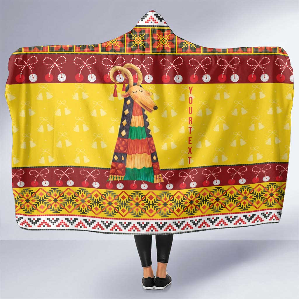 Personalized Moldova Christmas Hooded Blanket Capra Goat Folk Costume - Wonder Print Shop