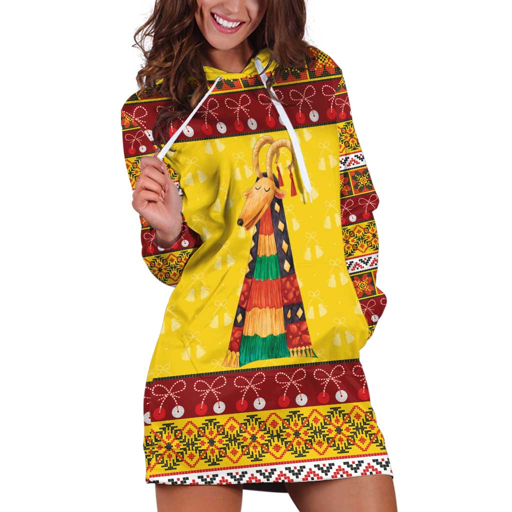 Personalized Moldova Christmas Hoodie Dress Capra Goat Folk Costume - Wonder Print Shop