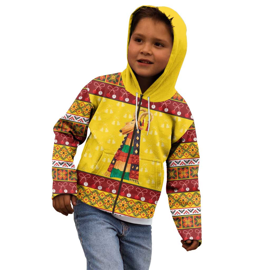 Personalized Moldova Christmas Kid Hoodie Capra Goat Folk Costume - Wonder Print Shop