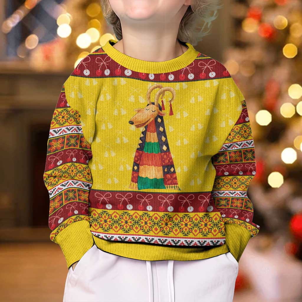 Personalized Moldova Christmas Kid Ugly Christmas Sweater Capra Goat Folk Costume - Wonder Print Shop