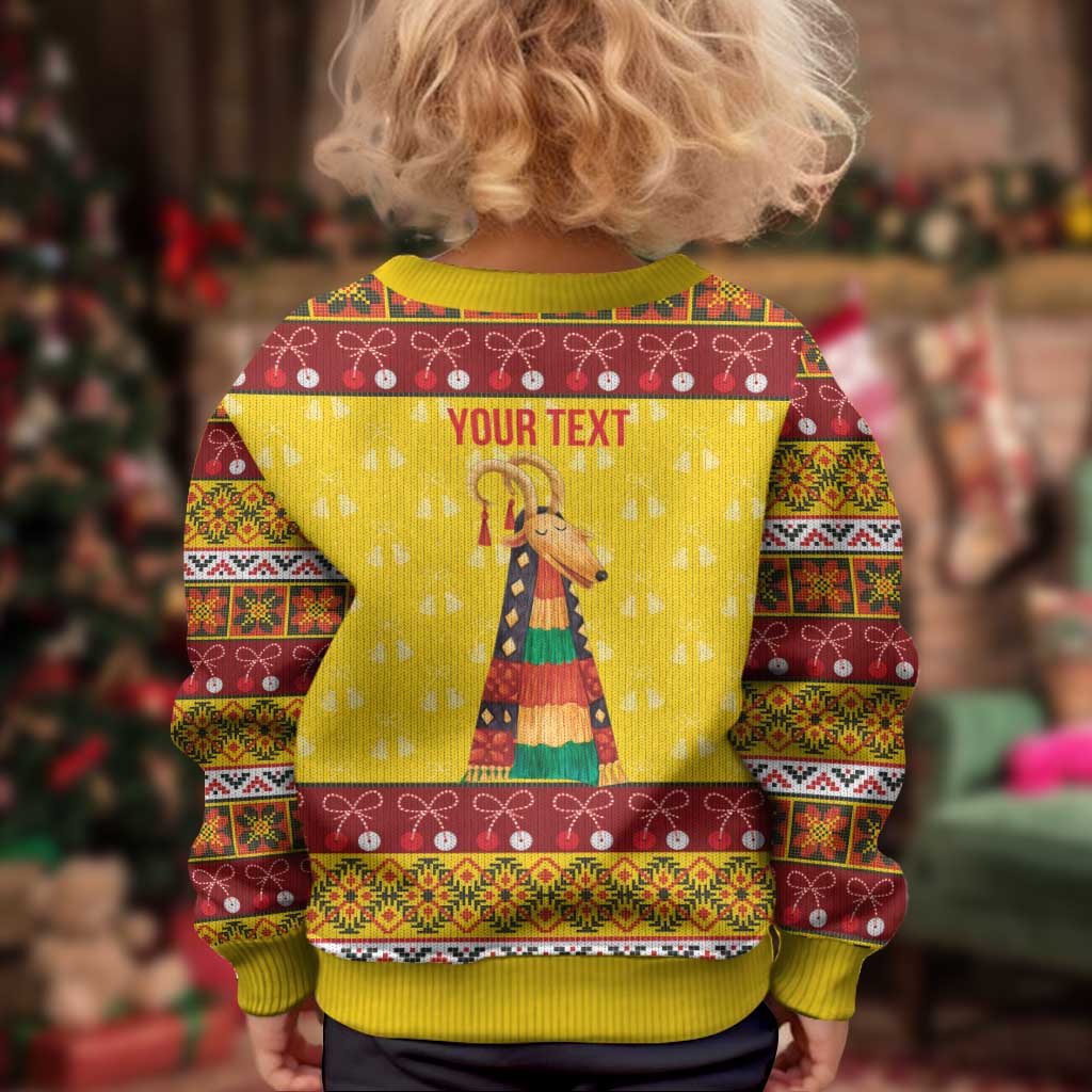 Personalized Moldova Christmas Kid Ugly Christmas Sweater Capra Goat Folk Costume - Wonder Print Shop