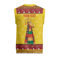 Personalized Moldova Christmas Knitted V-Neck Vest Capra Goat Folk Costume - Wonder Print Shop