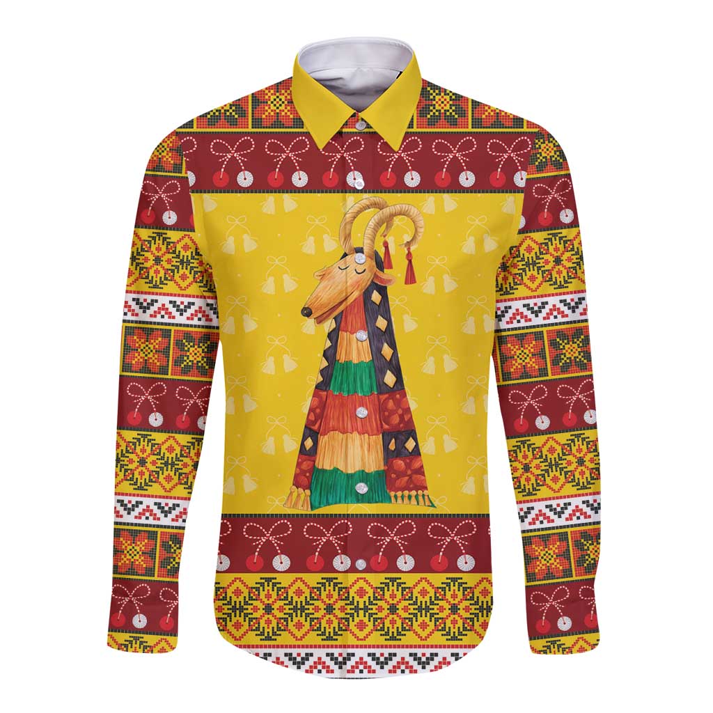 Personalized Moldova Christmas Long Sleeve Button Shirt Capra Goat Folk Costume - Wonder Print Shop