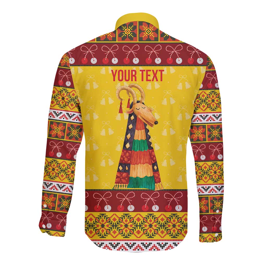 Personalized Moldova Christmas Long Sleeve Button Shirt Capra Goat Folk Costume - Wonder Print Shop