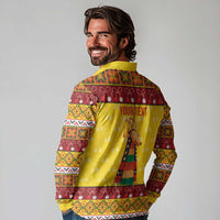 Personalized Moldova Christmas Long Sleeve Polo Shirt Capra Goat Folk Costume - Wonder Print Shop