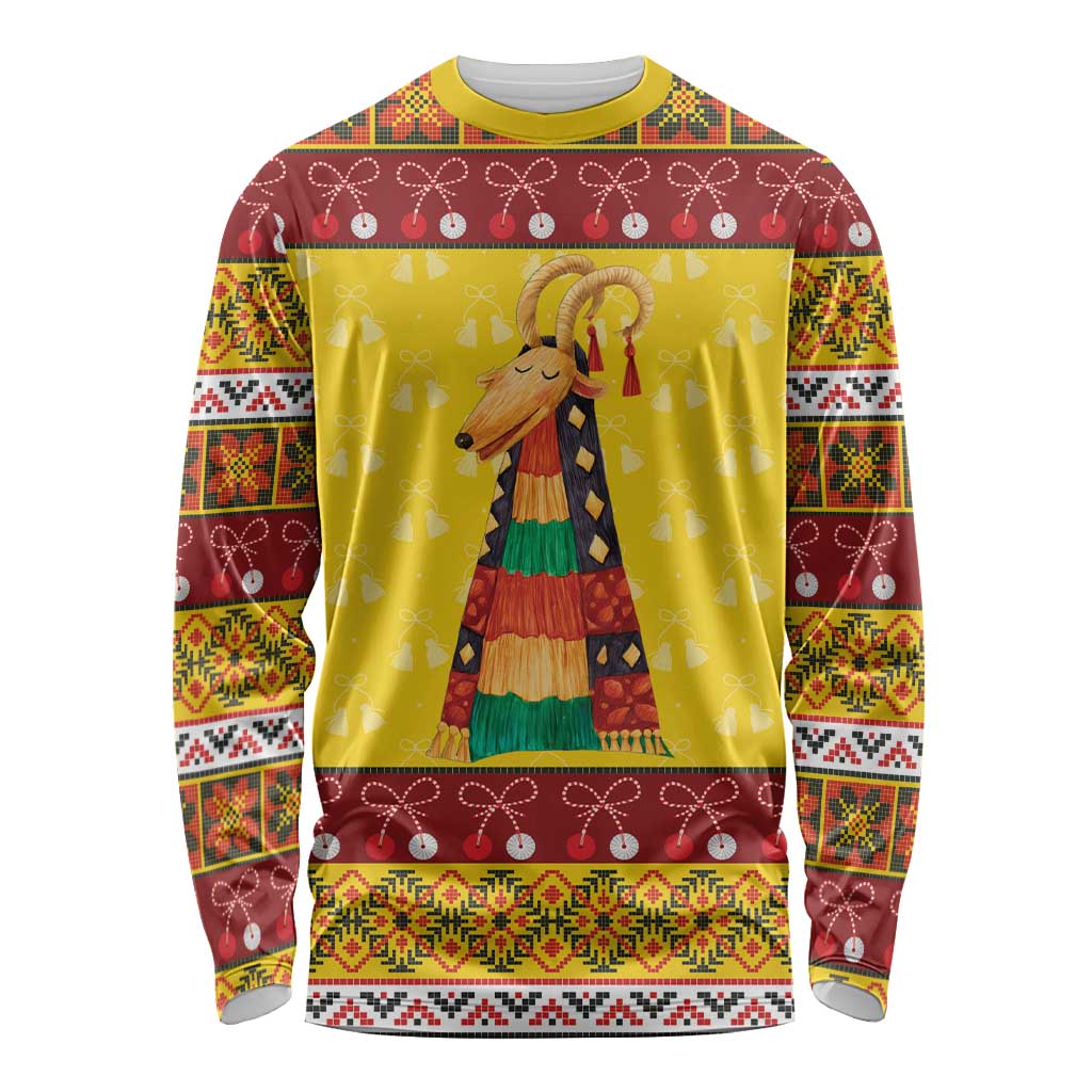 Personalized Moldova Christmas Long Sleeve Shirt Capra Goat Folk Costume - Wonder Print Shop
