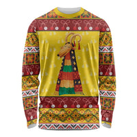 Personalized Moldova Christmas Long Sleeve Shirt Capra Goat Folk Costume - Wonder Print Shop