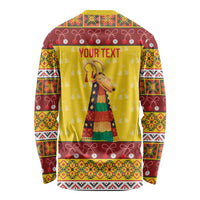 Personalized Moldova Christmas Long Sleeve Shirt Capra Goat Folk Costume - Wonder Print Shop
