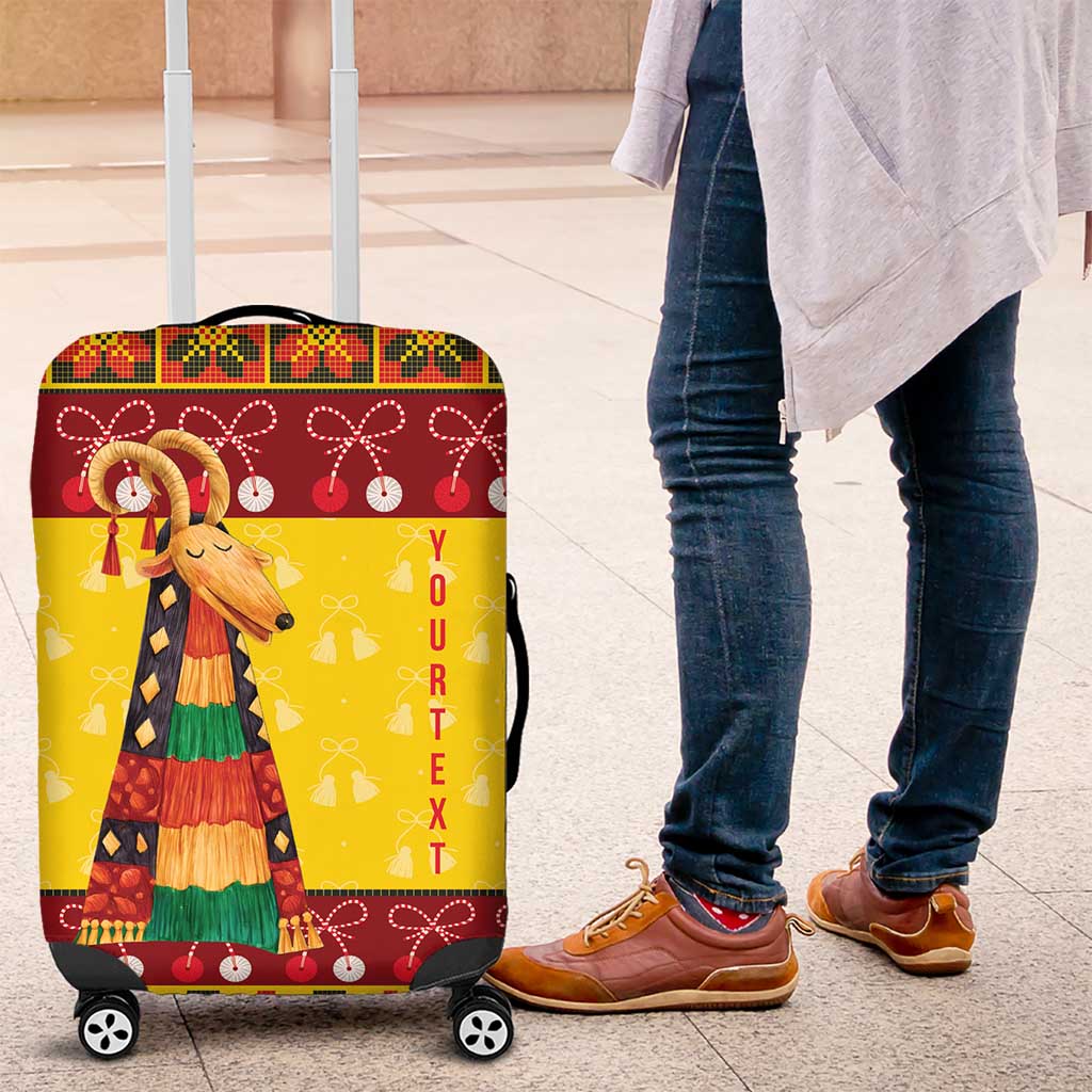 Personalized Moldova Christmas Luggage Cover Capra Goat Folk Costume - Wonder Print Shop