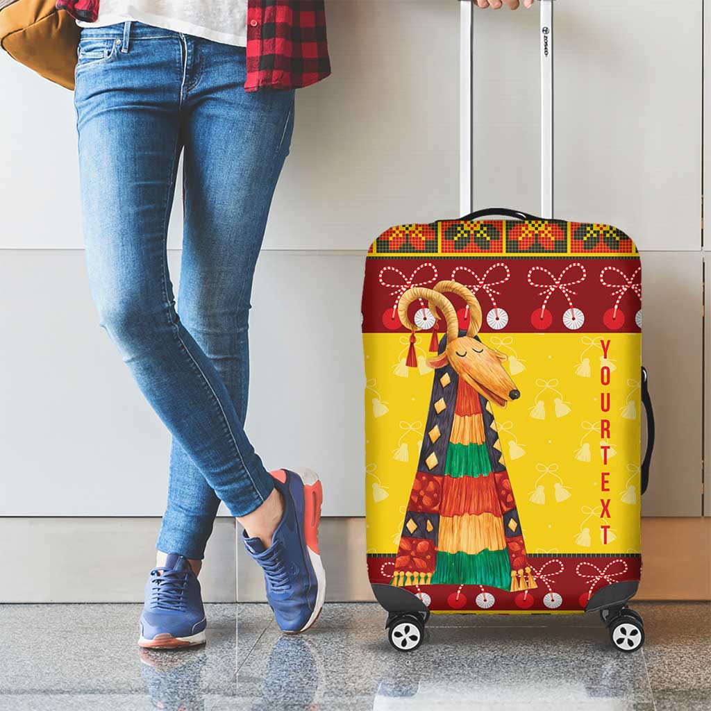 Personalized Moldova Christmas Luggage Cover Capra Goat Folk Costume - Wonder Print Shop