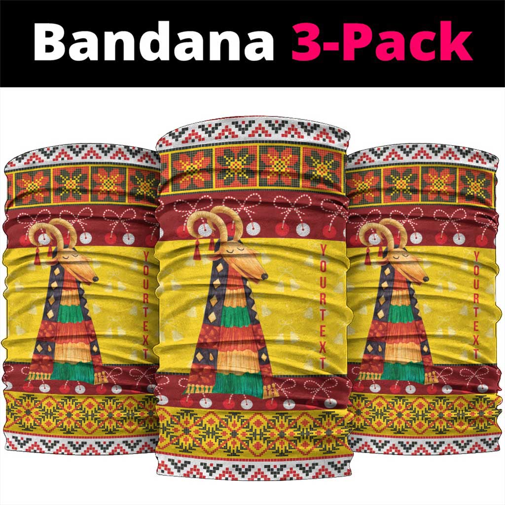 Personalized Moldova Christmas Neck Gaiter Capra Goat Folk Costume - Wonder Print Shop