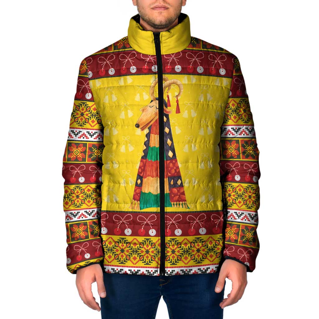 Personalized Moldova Christmas Padded Jacket Capra Goat Folk Costume - Wonder Print Shop