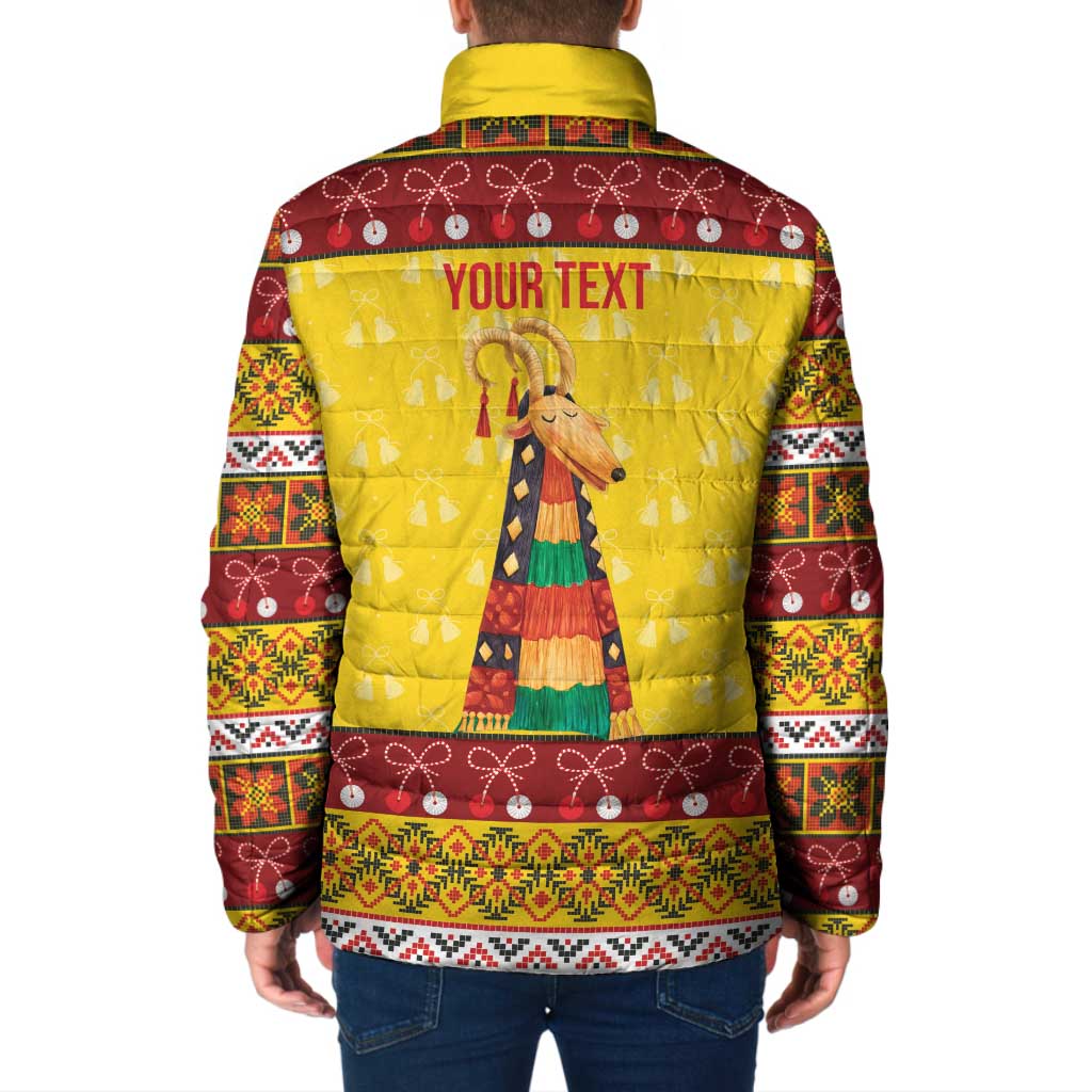 Personalized Moldova Christmas Padded Jacket Capra Goat Folk Costume - Wonder Print Shop