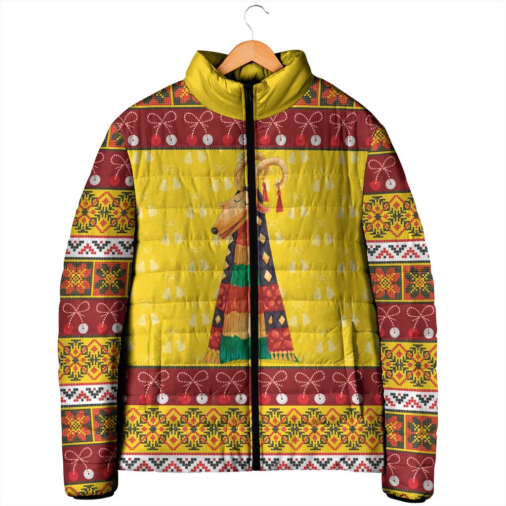 Personalized Moldova Christmas Padded Jacket Capra Goat Folk Costume - Wonder Print Shop