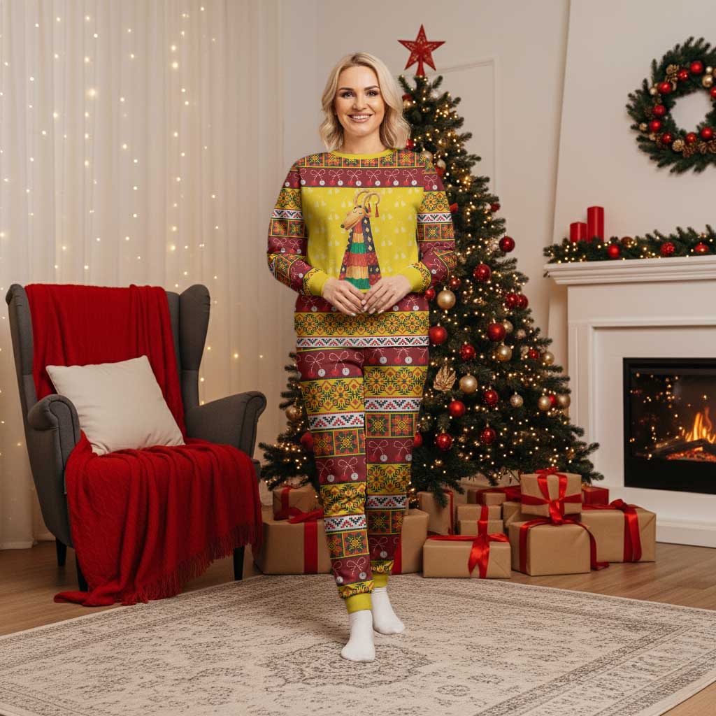 Personalized Moldova Christmas Pajama Set Capra Goat Folk Costume - Wonder Print Shop