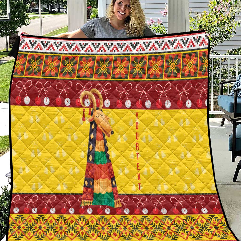Personalized Moldova Christmas Quilt Capra Goat Folk Costume - Wonder Print Shop