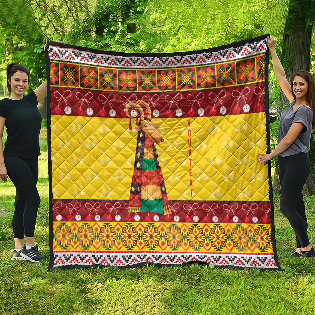 Personalized Moldova Christmas Quilt Capra Goat Folk Costume - Wonder Print Shop