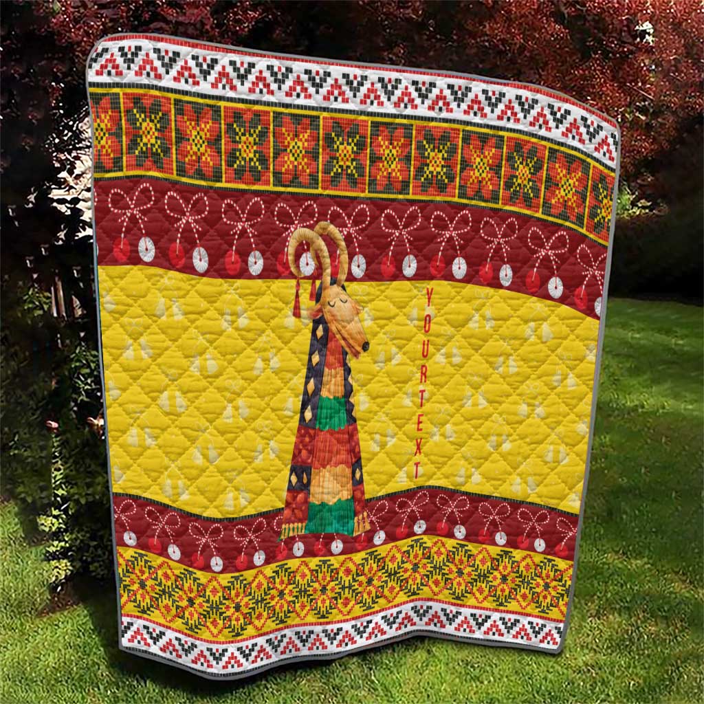 Personalized Moldova Christmas Quilt Capra Goat Folk Costume - Wonder Print Shop