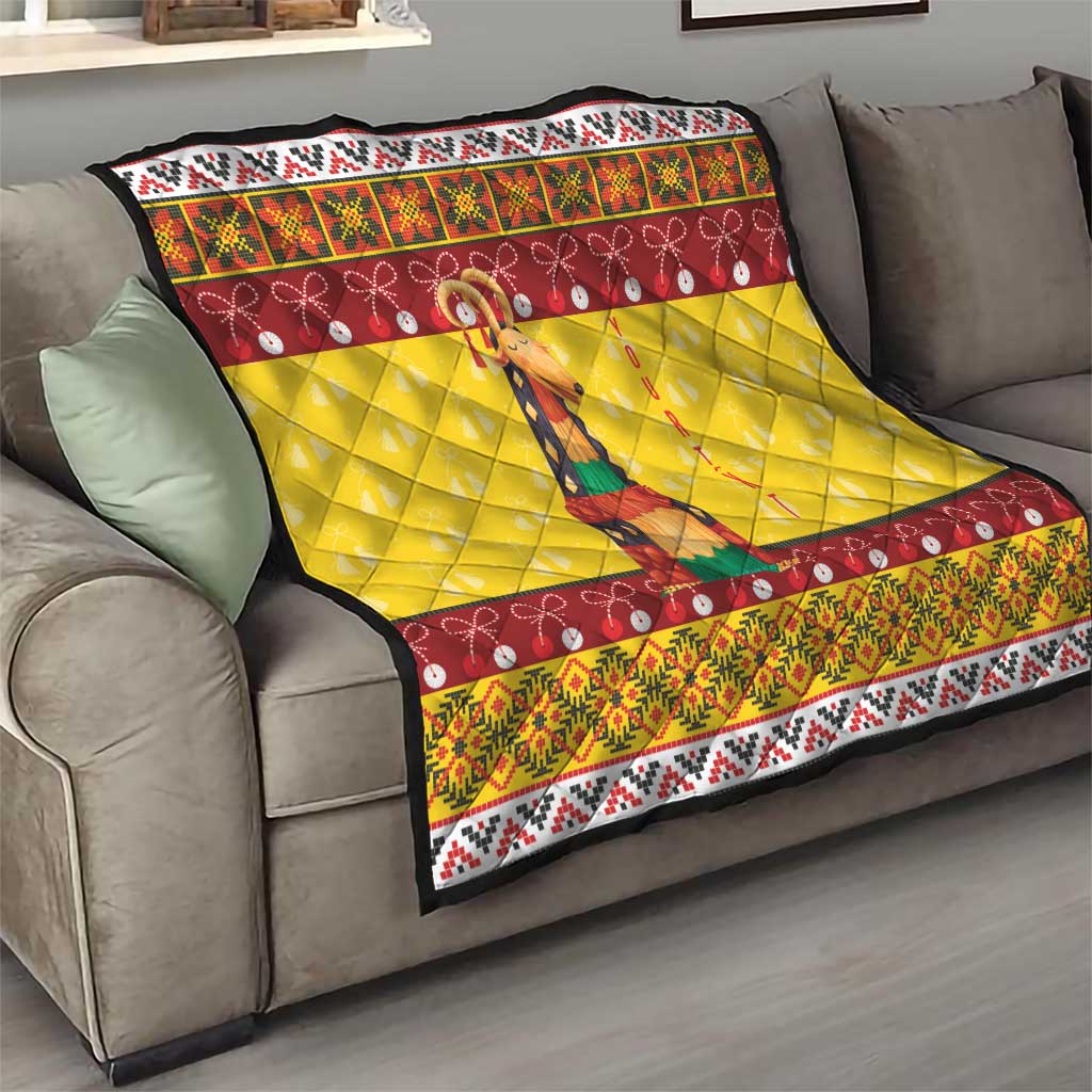Personalized Moldova Christmas Quilt Capra Goat Folk Costume - Wonder Print Shop