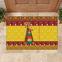 Personalized Moldova Christmas Rubber Doormat Capra Goat Folk Costume - Wonder Print Shop