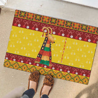 Personalized Moldova Christmas Rubber Doormat Capra Goat Folk Costume - Wonder Print Shop