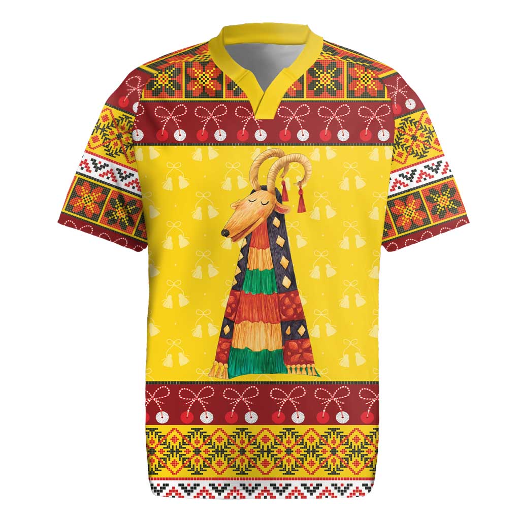 Personalized Moldova Christmas Rugby Jersey Capra Goat Folk Costume - Wonder Print Shop