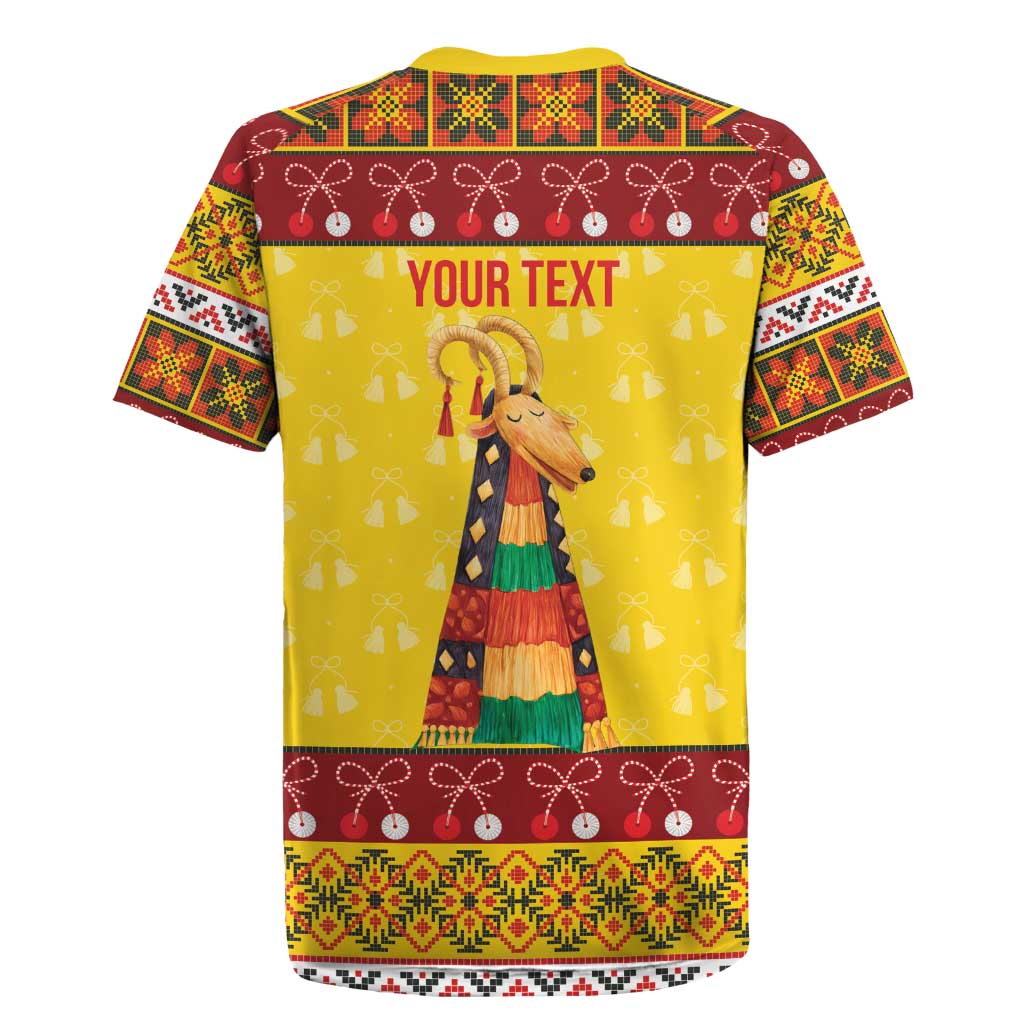 Personalized Moldova Christmas Rugby Jersey Capra Goat Folk Costume - Wonder Print Shop