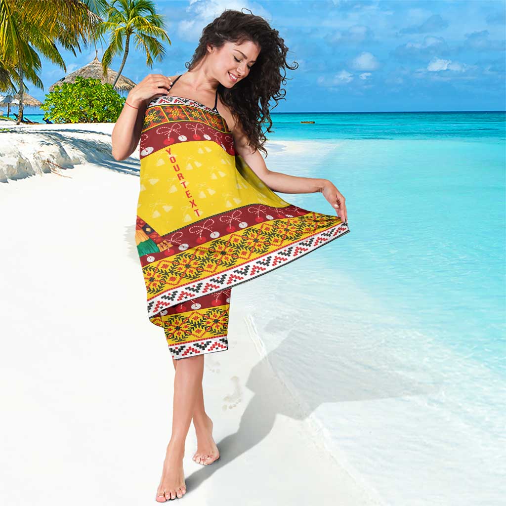 Personalized Moldova Christmas Sarong Capra Goat Folk Costume - Wonder Print Shop