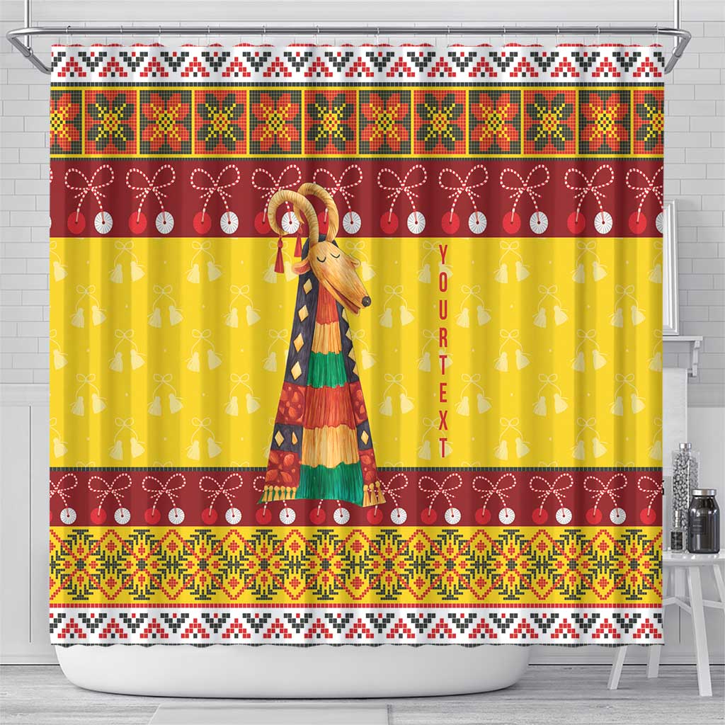 Personalized Moldova Christmas Shower Curtain Capra Goat Folk Costume - Wonder Print Shop