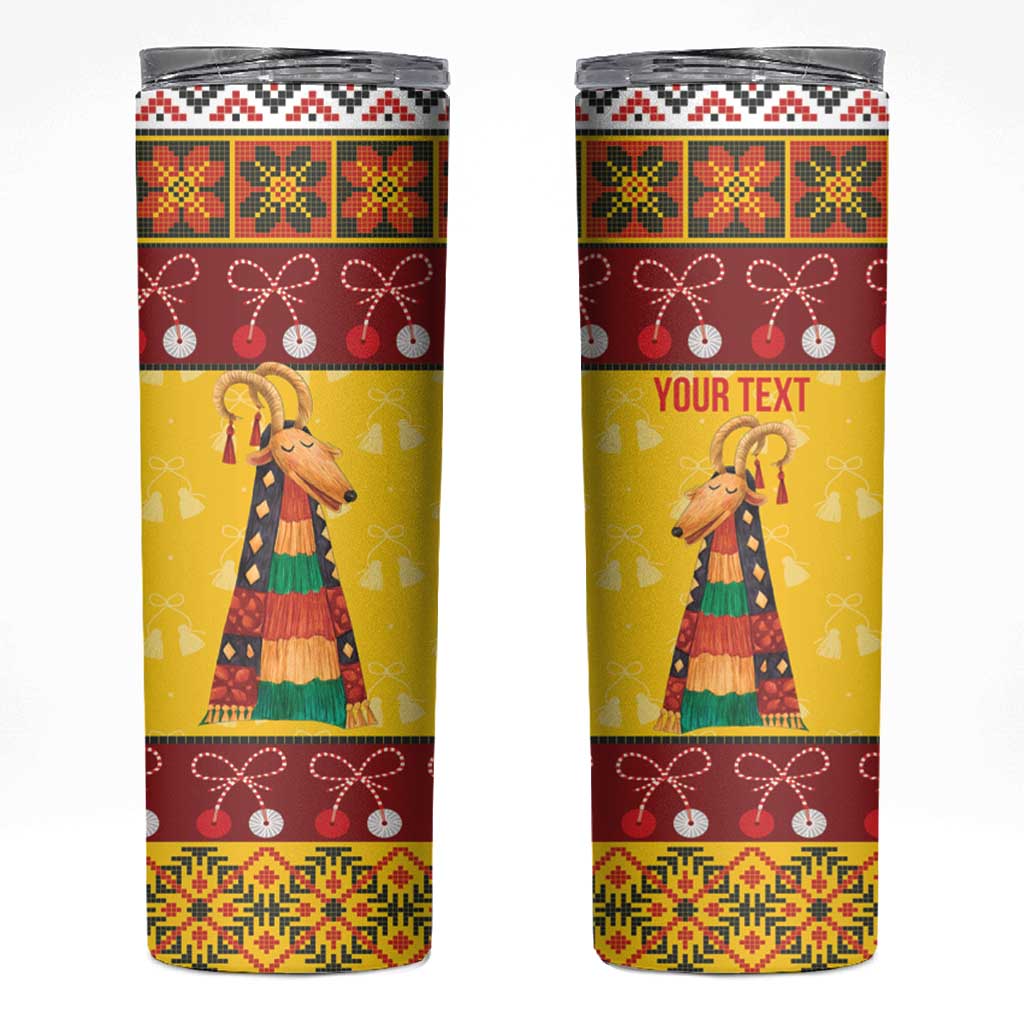 Personalized Moldova Christmas Skinny Tumbler Capra Goat Folk Costume - Wonder Print Shop