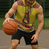 Personalized Moldova Christmas Sleeveless Hoodie Capra Goat Folk Costume - Wonder Print Shop