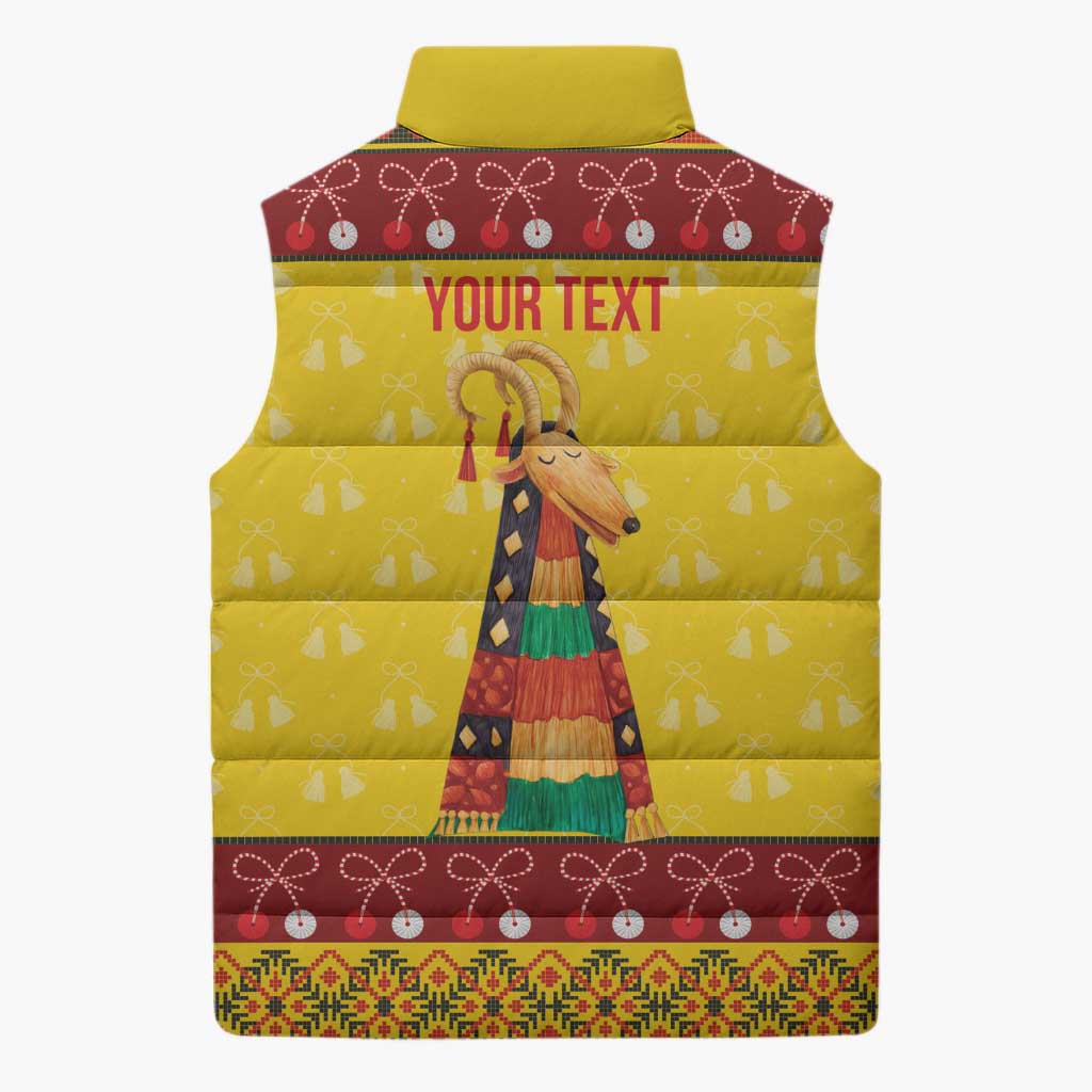 Personalized Moldova Christmas Sleeveless Puffer Jacket Capra Goat Folk Costume - Wonder Print Shop