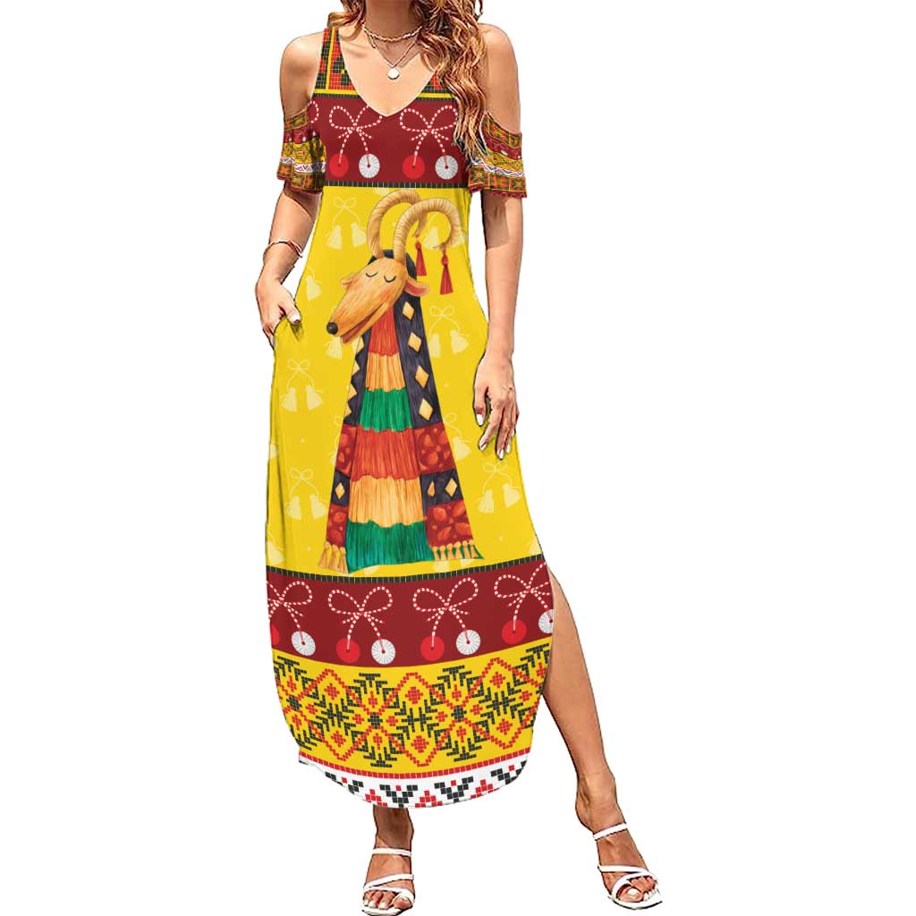 Personalized Moldova Christmas Summer Maxi Dress Capra Goat Folk Costume - Wonder Print Shop