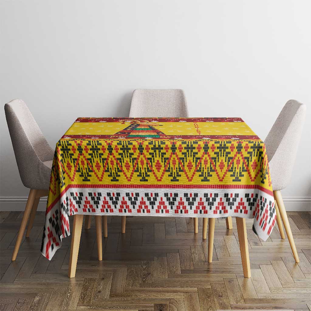 Personalized Moldova Christmas Tablecloth Capra Goat Folk Costume - Wonder Print Shop