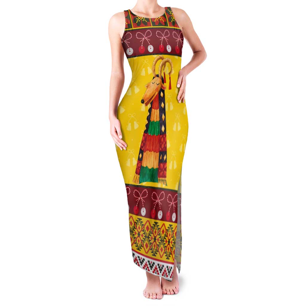 Personalized Moldova Christmas Tank Maxi Dress Capra Goat Folk Costume - Wonder Print Shop