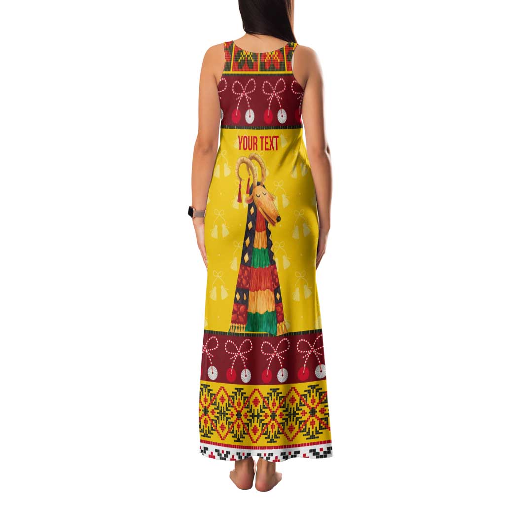 Personalized Moldova Christmas Tank Maxi Dress Capra Goat Folk Costume - Wonder Print Shop